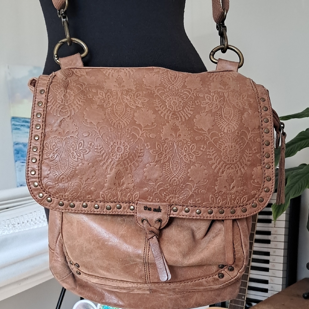 The Sak Tan Embossed Crossbody Bag